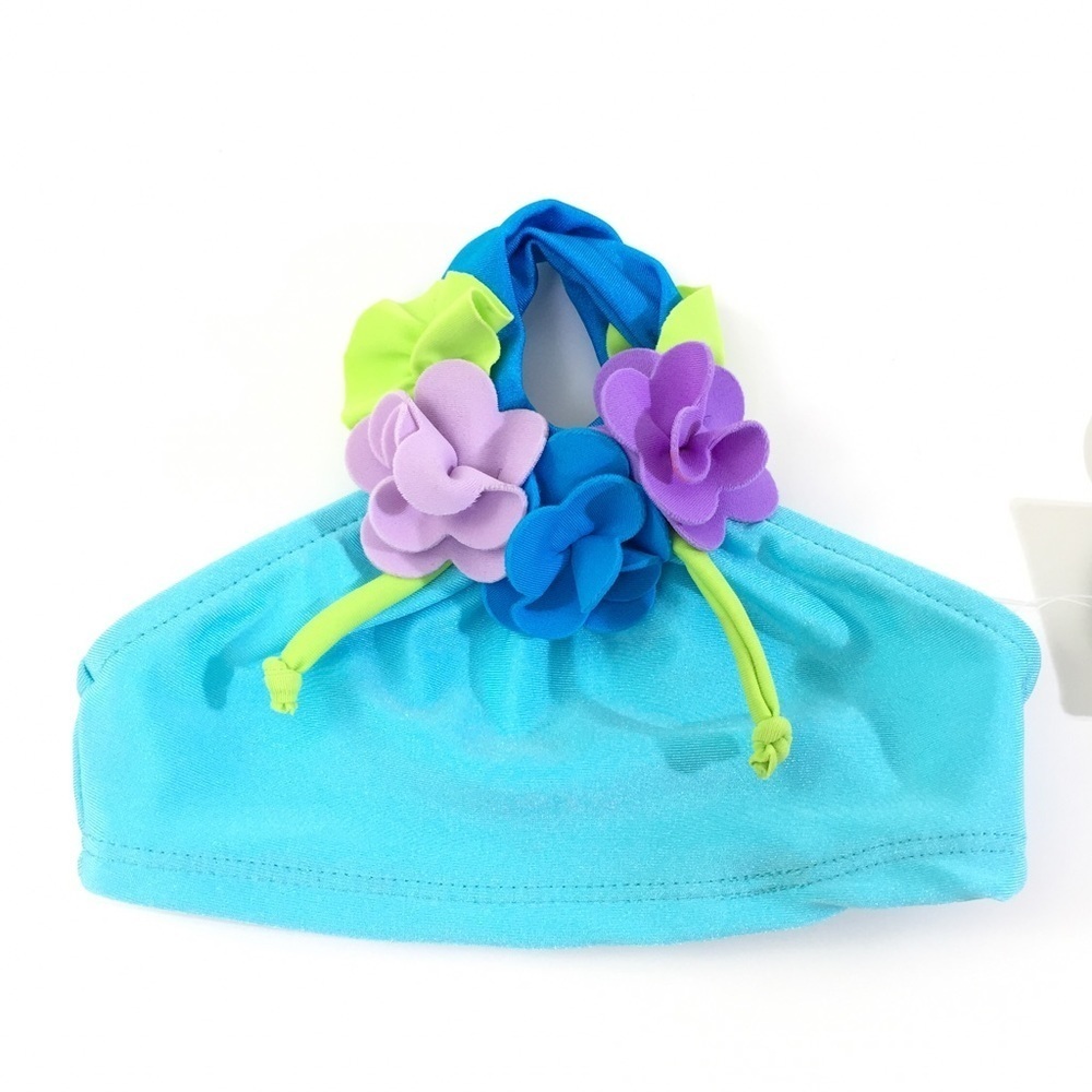 Love U Lots Kids Blue Floral Bikini Top 12M